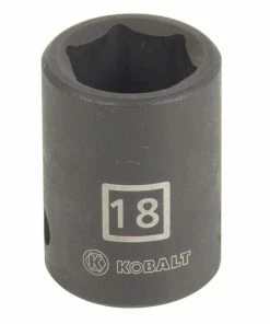 Kobalt Impact Sockets & Impact Socket Sets Metric 1/2-in Drive 18mm 6-Point Impact Socket