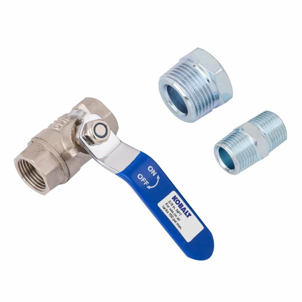 Kobalt Air Compressor Fittings NPT Shut Off Kit with 3/4-in Port 3/8-in 1 Kobalt Air Compressor Fittings NPT Shut Off Kit with 3/4-in Port 3/8-in