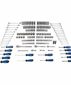 Kobalt Mechanics Tool Sets 189-Piece Standard (SAE) and Metric Combination Polished Chrome Mechanics Tool Set (1/4-in; 3/8-in)