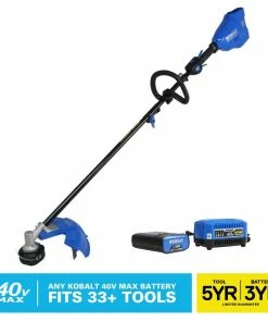Kobalt Cordless Electric String Trimmers 40-Volt Max 16-in Straight Cordless String Trimmer with Attachment Capable and (Battery Included)