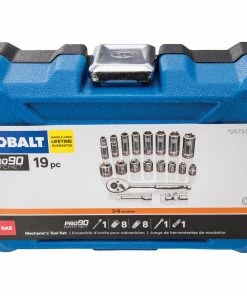 Kobalt Mechanics Tool Sets 19-Piece Standard (SAE) Polished Chrome Mechanics Tool Set (3/8-in) -Cheap Kobalt Store 11369692 scaled