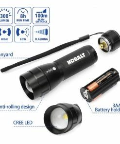 Kobalt Flashlights 300-Lumen LED Flashlight (Battery Included) 8 Kobalt Flashlights 300-Lumen LED Flashlight (Battery Included) -Cheap Kobalt Store 15518068