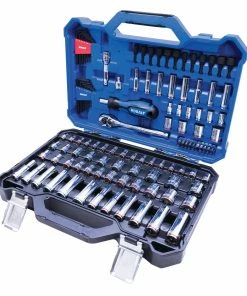 Kobalt Mechanics Tool Sets 118-Piece Standard (SAE) and Metric Combination Polished Chrome Mechanics Tool Set (3/8-in;)