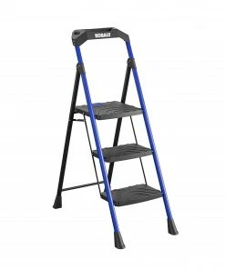 Kobalt Step Stools 3-Step 300-lb Capacity Black Steel Foldable Step Stool -Cheap Kobalt Store 17787986