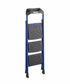 Kobalt Step Stools 3-Step 300-lb Capacity Black Steel Foldable Step Stool -Cheap Kobalt Store 17787987