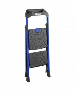 Kobalt Step Stools 2-Step 300-lb Capacity Black Steel Foldable Step Stool -Cheap Kobalt Store 17788048