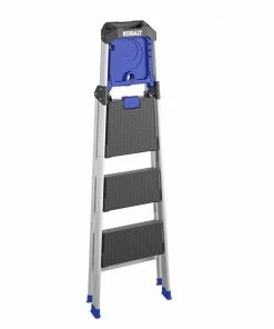 Kobalt Step Stools 3-Step 250-lb Capacity Gray Aluminum Foldable Step Stool -Cheap Kobalt Store 17788090