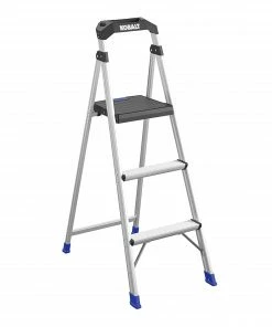 Kobalt Step Stools 3-Step 250-lb Capacity Aluminum Foldable Step Stool -Cheap Kobalt Store 17788333