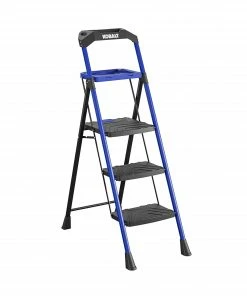 Kobalt Step Stools 3-Step 300-lb Capacity Black Steel Foldable Step Stool -Cheap Kobalt Store 17788338