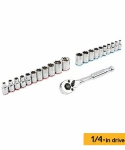 Kobalt Mechanics Tool Sets Centennial 100-Piece Standard (SAE) and Metric Combination Polished Chrome Mechanics Tool Set (1/4-in; 3/8-in) -Cheap Kobalt Store 40333059