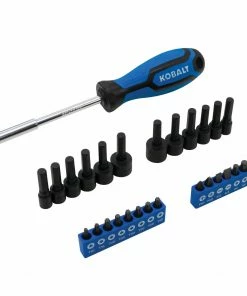 Kobalt Mechanics Tool Sets Centennial 100-Piece Standard (SAE) and Metric Combination Polished Chrome Mechanics Tool Set (1/4-in; 3/8-in) -Cheap Kobalt Store 40333064 scaled