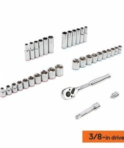 Kobalt Mechanics Tool Sets Centennial 100-Piece Standard (SAE) and Metric Combination Polished Chrome Mechanics Tool Set (1/4-in; 3/8-in) -Cheap Kobalt Store 40333065