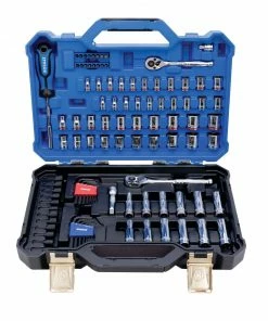 Kobalt Mechanics Tool Sets Centennial 100-Piece Standard (SAE) and Metric Combination Polished Chrome Mechanics Tool Set (1/4-in; 3/8-in) -Cheap Kobalt Store 40333068 scaled