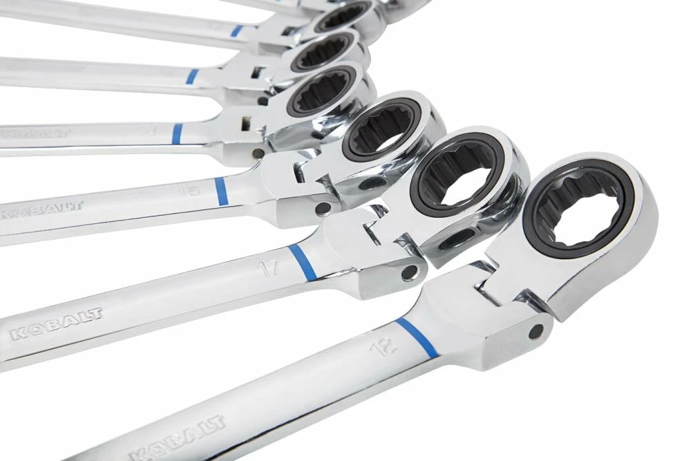 Kobalt Ratchet Wrenches & Sets 8-Piece Set 12-Point Metric Flexible Head Ratchet Wrench Set 2 Kobalt Ratchet Wrenches & Sets 8-Piece Set 12-Point Metric Flexible Head Ratchet Wrench Set - Image 2