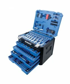 Kobalt Mechanics Tool Sets 250-Piece Standard (SAE) and Metric Combination Polished Chrome Mechanics Tool Set (1/4-in; 3/8-in)