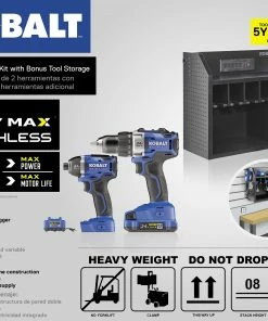 Kobalt Power Tool Combo Kits 2-Tool 24-Volt Max Brushless Power Tool Combo Kit Case (1-Battery Included and Charger Included) -Cheap Kobalt Store 42156025