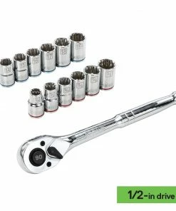 Kobalt Mechanics Tool Sets 154-Piece Standard (SAE) and Metric Combination Polished Chrome Mechanics Tool Set (1/4-in; 3/8-in) -Cheap Kobalt Store 42182654