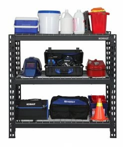 Kobalt Freestanding Shelving Units 48-in W x 24-in D x 47-in H 3-Tier Heavy Duty Steel Utility 12 Kobalt Freestanding Shelving Units 48-in W x 24-in D x 47-in H 3-Tier Heavy Duty Steel Utility -Cheap Kobalt Store 42193264 scaled
