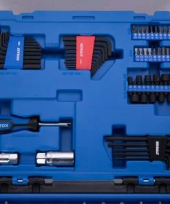 Kobalt Mechanics Tool Sets 250-Piece Standard (SAE) and Metric Combination Polished Chrome Mechanics Tool Set (1/4-in; 3/8-in) -Cheap Kobalt Store 42394145 scaled