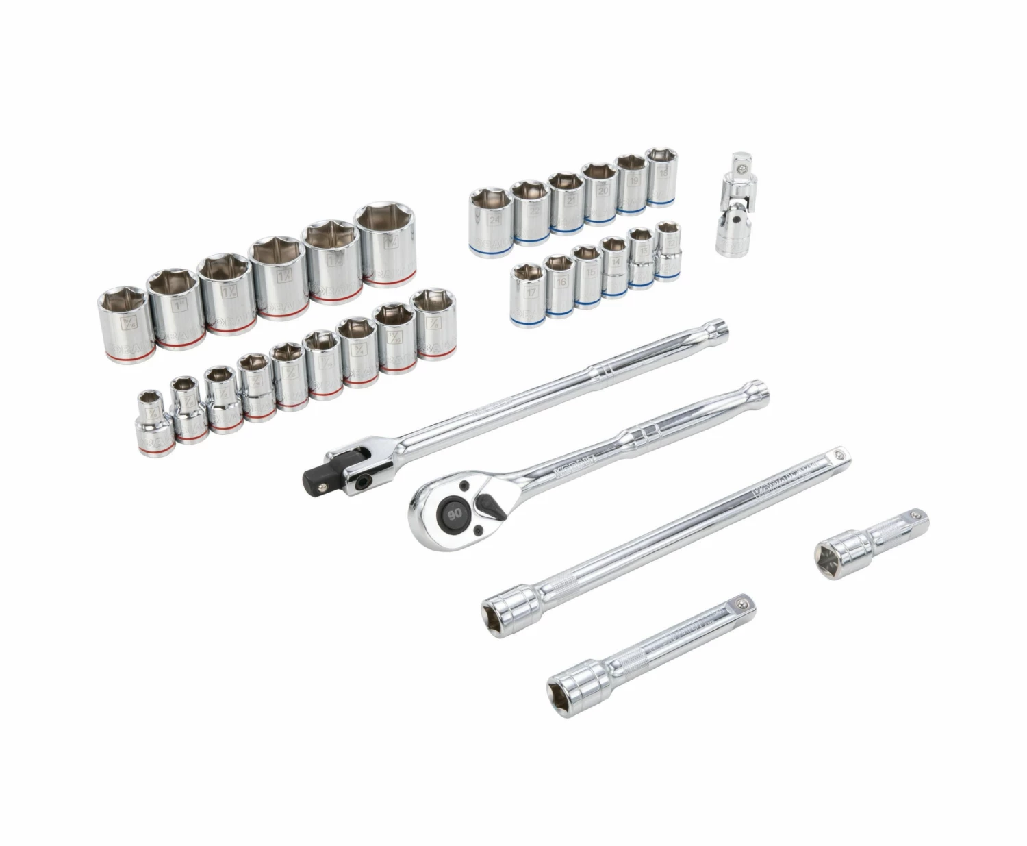 Kobalt Mechanics Tool Sets 33-Piece Standard (SAE) and Metric Combination Polished Chrome Mechanics Tool Set (1/2-in;) 2 Kobalt Mechanics Tool Sets 33-Piece Standard (SAE) and Metric Combination Polished Chrome Mechanics Tool Set (1/2-in;) - Image 2