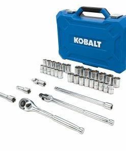 Kobalt Mechanics Tool Sets 33-Piece Standard (SAE) and Metric Combination Polished Chrome Mechanics Tool Set (1/2-in;) 10 Kobalt Mechanics Tool Sets 33-Piece Standard (SAE) and Metric Combination Polished Chrome Mechanics Tool Set (1/2-in;) -Cheap Kobalt Store 42488294 scaled