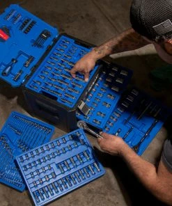 Kobalt Mechanics Tool Sets 250-Piece Standard (SAE) and Metric Combination Polished Chrome Mechanics Tool Set (1/4-in; 3/8-in) -Cheap Kobalt Store 42702396 scaled