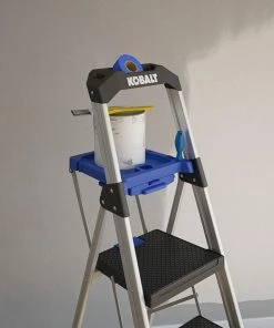 Kobalt Step Stools 3-Step 250-lb Capacity Gray Aluminum Foldable Step Stool -Cheap Kobalt Store 43410325