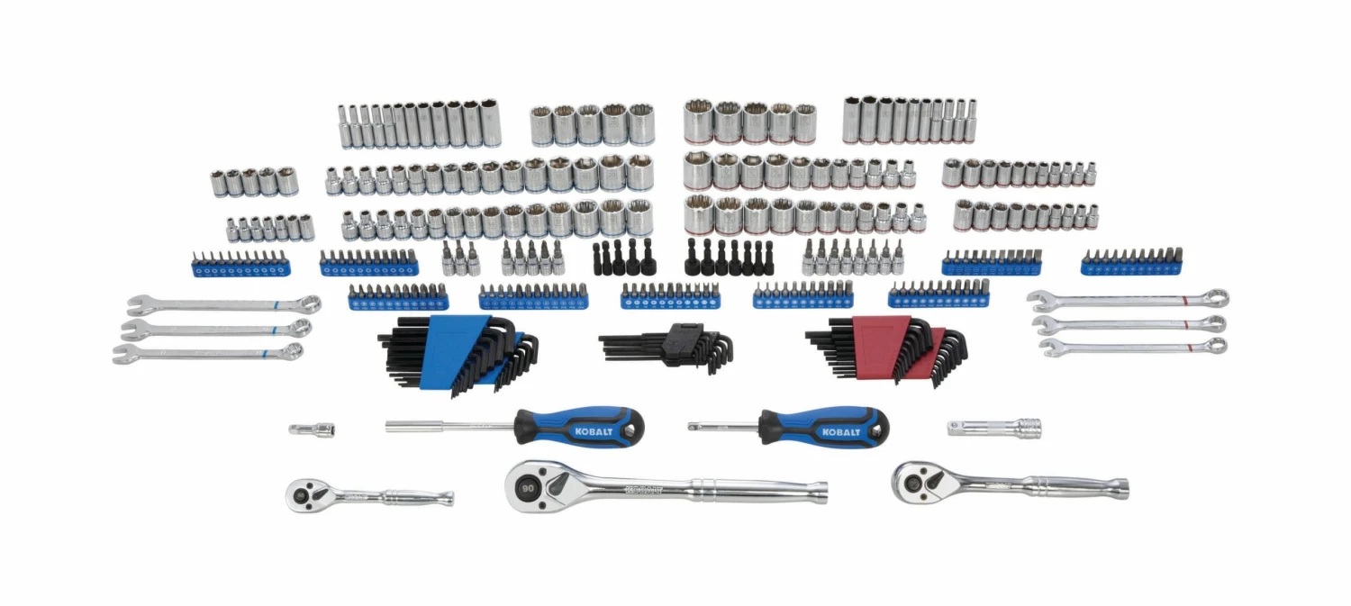 Kobalt Mechanics Tool Sets 309-Piece Standard (SAE) and Metric Combination Polished Chrome Mechanics Tool Set (1/4-in; 3/8-in) 2 Kobalt Mechanics Tool Sets 309-Piece Standard (SAE) and Metric Combination Polished Chrome Mechanics Tool Set (1/4-in; 3/8-in) - Image 2