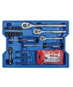 Kobalt Mechanics Tool Sets 243-Piece Standard (SAE) and Metric Combination Polished Chrome Mechanics Tool Set (1/4-in; 3/8-in) -Cheap Kobalt Store 44474233 scaled