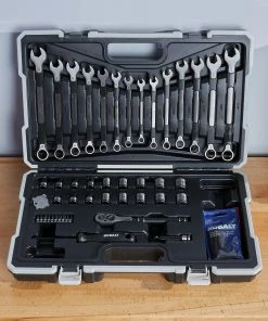 Kobalt Mechanics Tool Sets Universal 67-Piece Standard (SAE) and Metric Combination Matte Mechanics Tool Set (3/8-in) -Cheap Kobalt Store 45373526