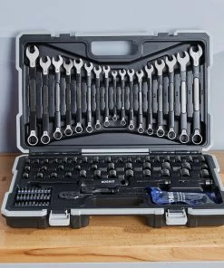 Kobalt Mechanics Tool Sets Universal 115-Piece Standard (SAE) and Metric Combination Matte Mechanics Tool Set (1/4-in; 3/8-in) -Cheap Kobalt Store 45373527